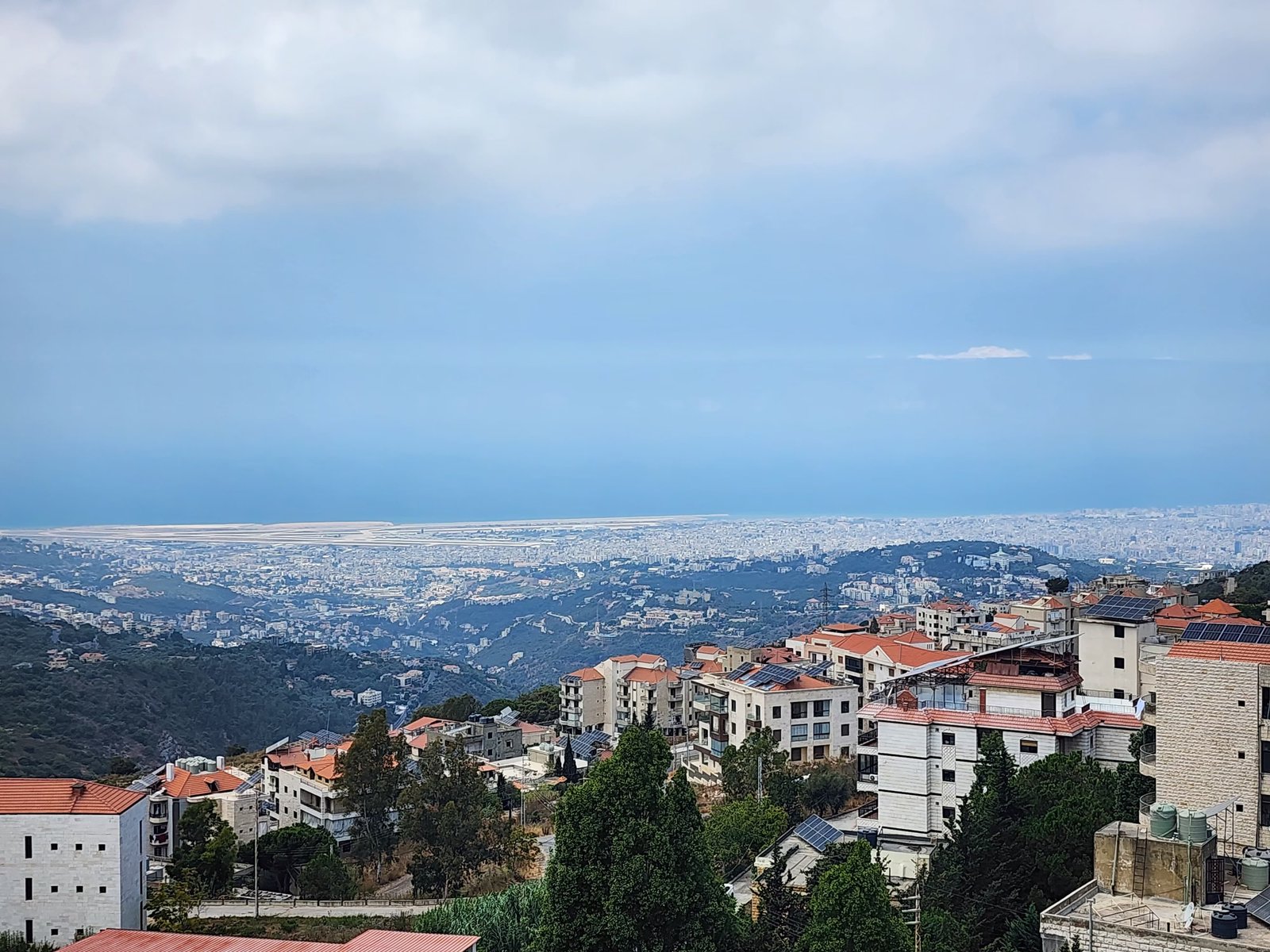 Mountain view from Highland Hotel overlooking Beirut and the Mediterranean